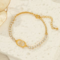 Stylish Rhinestone Four-Leaf Clover Chain Bracelet 6W6JBR518