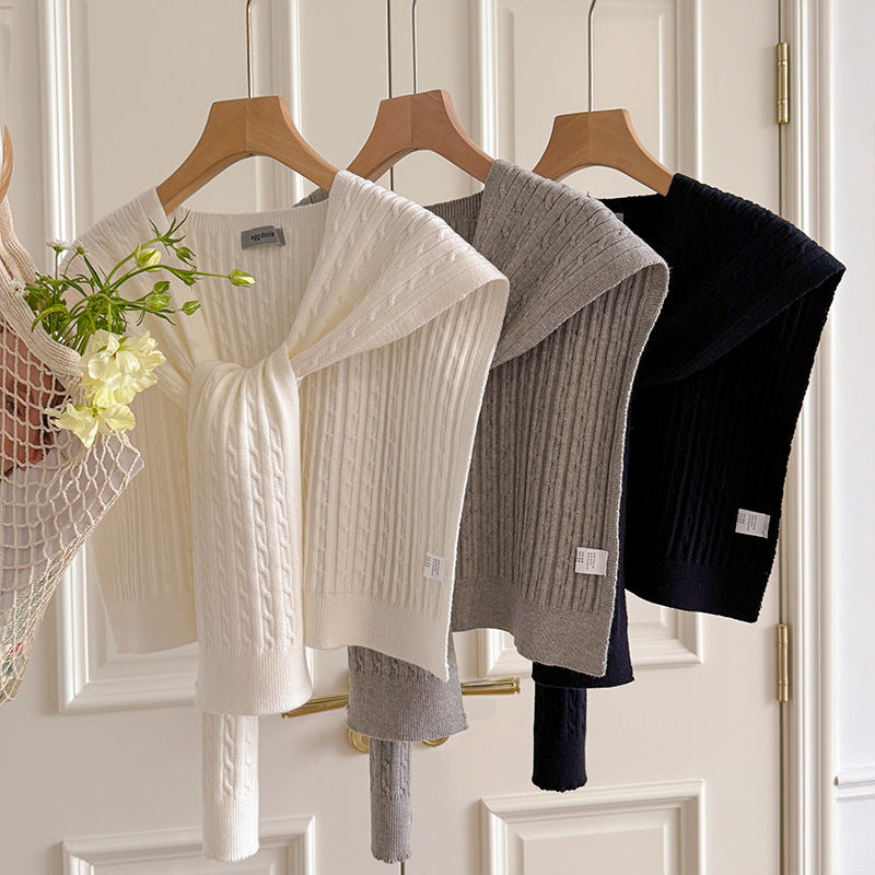 Cable Knit Sweater Shawl - DippedShop Wholesale - #9699