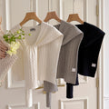Trendy Cable Knit Solid Color Sweater Shawl 6W6NSC54