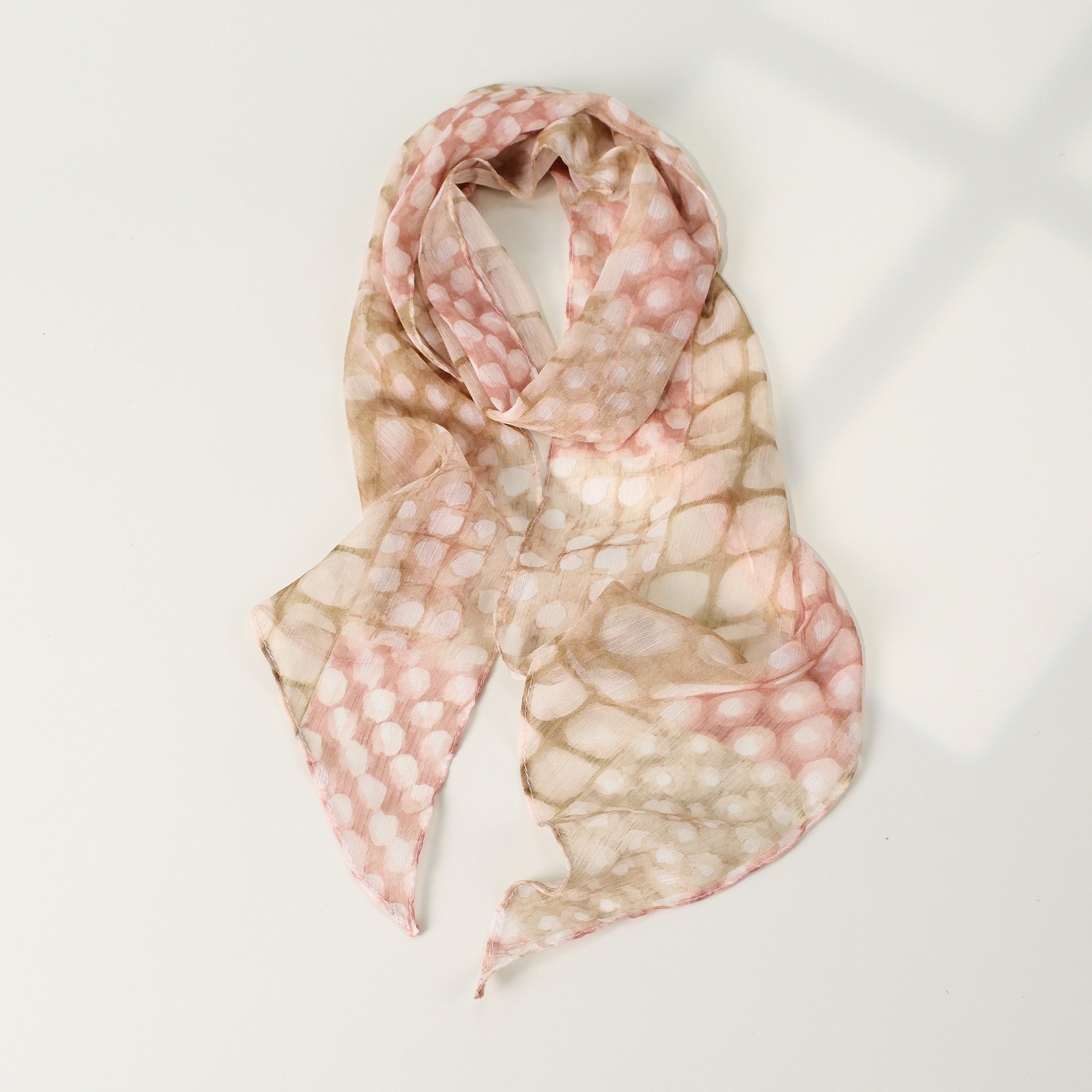 Chic Color Block Polka Dots Silk Scarf 6W6NSI253