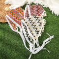 Trendy Colorful Striped Hollow Triangle Headscarf MK2BK6W6HHS17