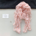 Sweet Floral Print Ruffled Silk Scarf 6W6NSI186