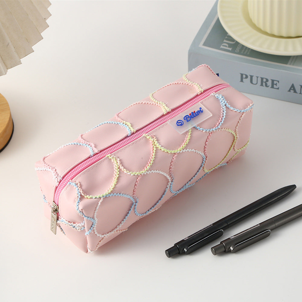 Solid Color Large Capacity Portable Pencil Case 6S10BOB1049