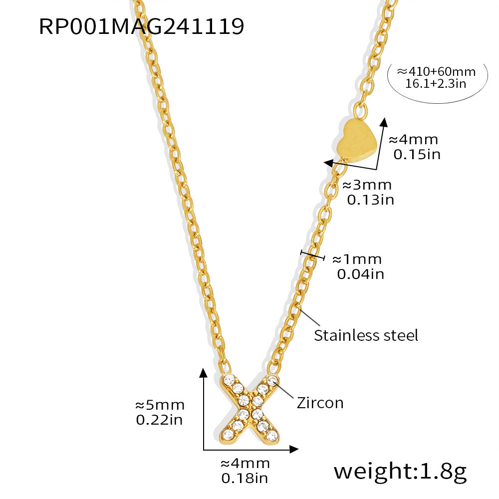Gold Letter Pendant Choker - DippedShop Wholesale - #8611