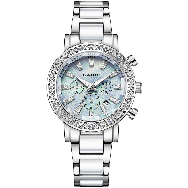 Luxury Diamond Chronograph Analog Quartz Watch MK2SSAS6W6JWA17