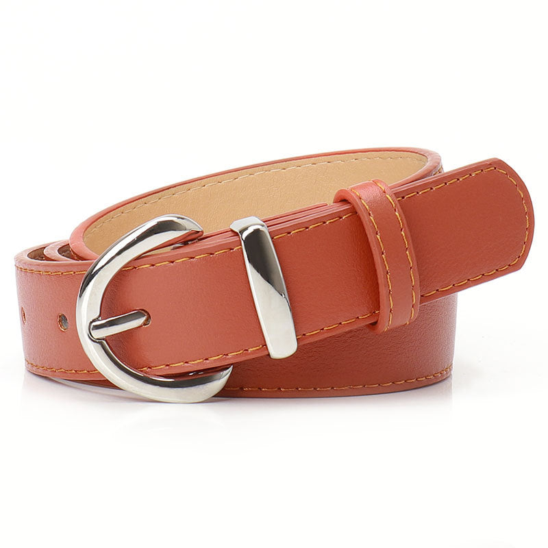 Minimalist Solid Color Skinny PU Leather Belt MK2LEEP6W6JBT46
