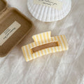 Fresh Color Block Striped Acetate Hair Claw 6HCP1278