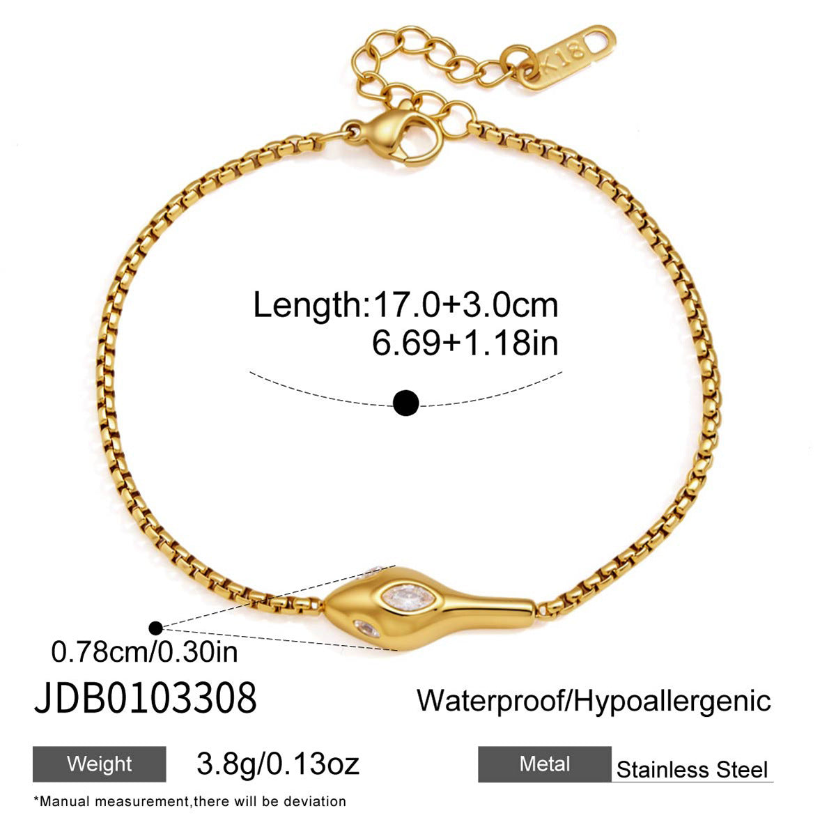 Minimalist Gold Plated Chain Bracelets 6W6JBR485