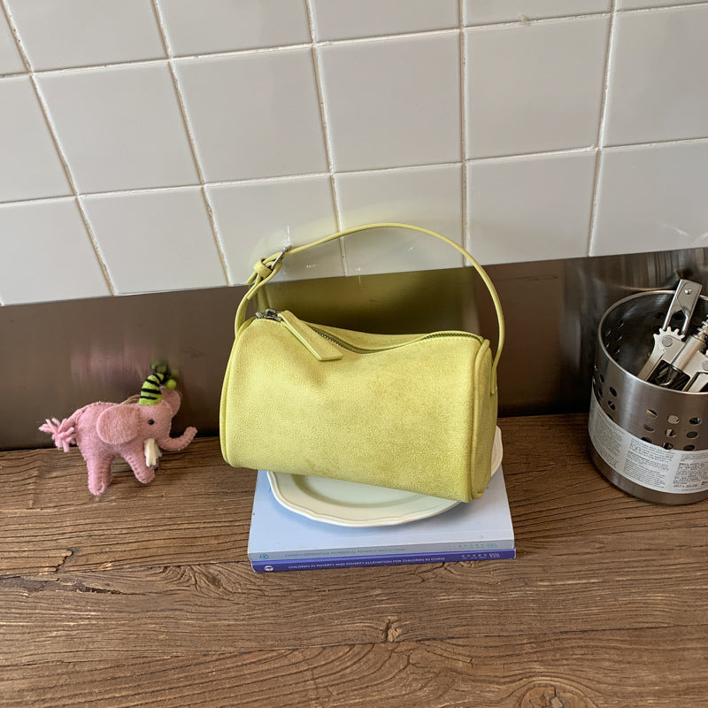 Minimalist Solid Color Suede Handbag 6W10BBG1380