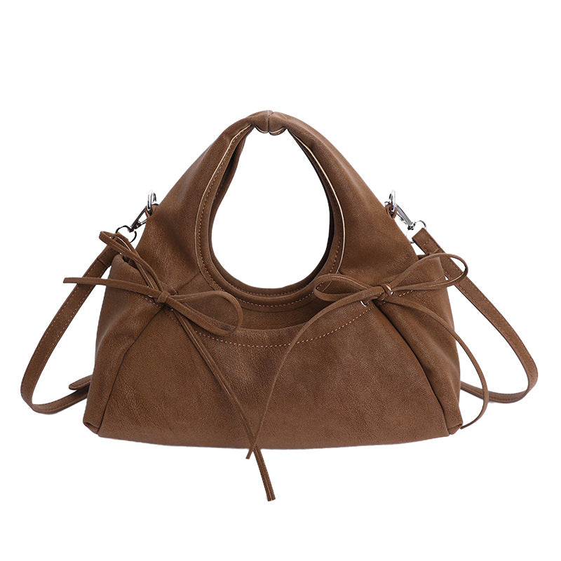 Retro Bowknot Solid Color Dumpling Habdbag 6W10BBG1865