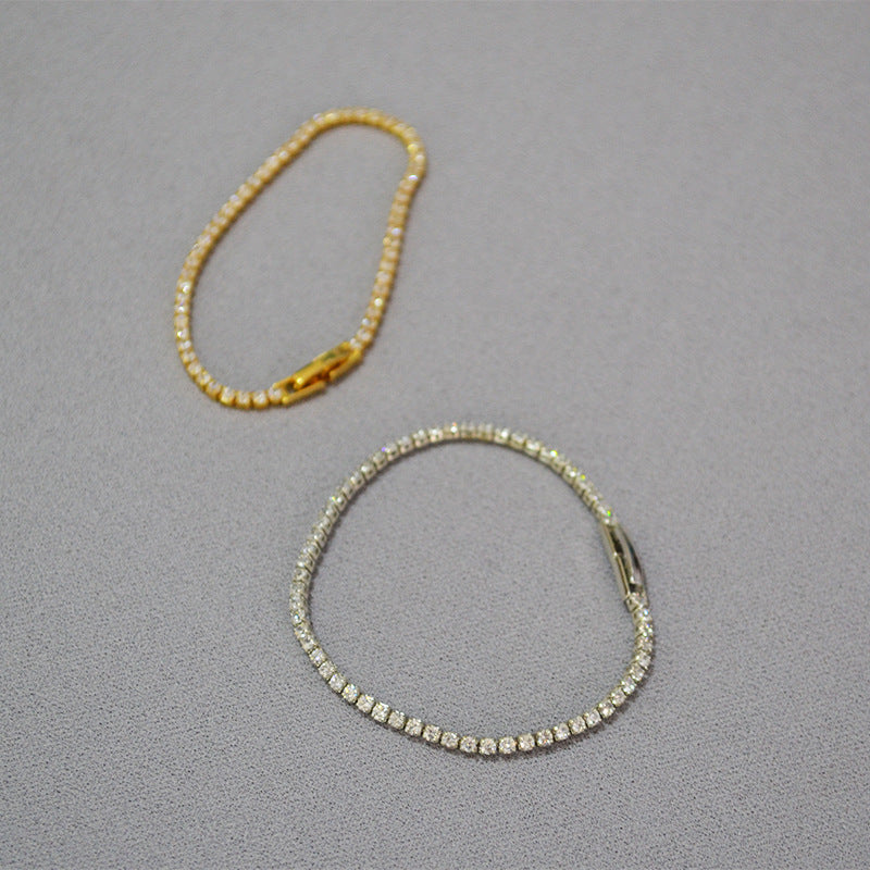 Minimalsit Gold Plated Cubic Zirconia Tennis Bracelet 6W6JBR473