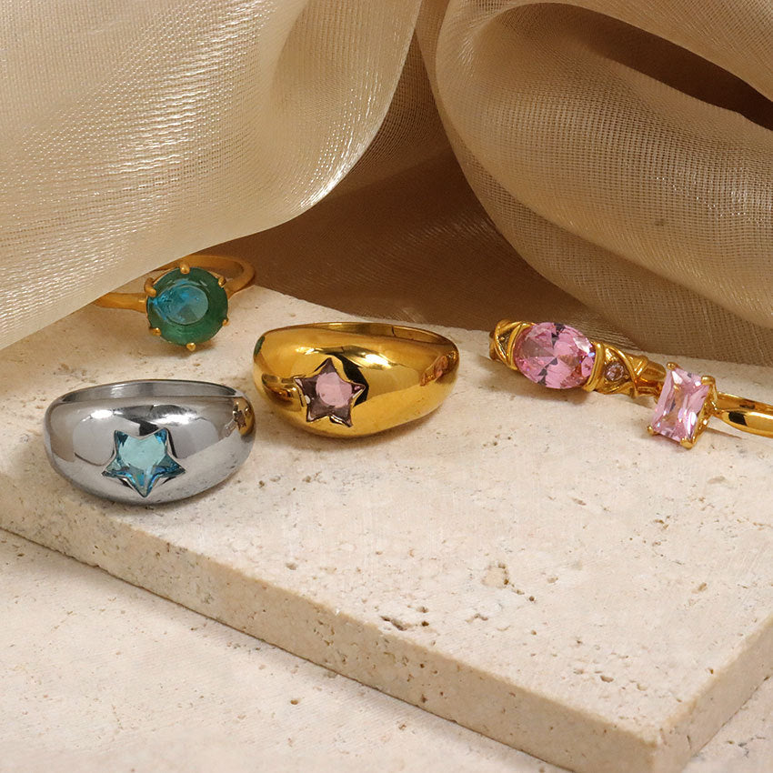 Stylish Chunky Gold Plated Sta - DippedShop Wholesale - #7795