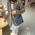 Vintage Daisy Print Denim Shoulder Crossbody Bag 6W10BBG2371