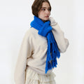 Winter Solid Color Braided Tassel Knit Scarf 6W6NSC93