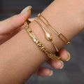 Minimalist Gold Plated Chain Bracelets 6W6JBR485