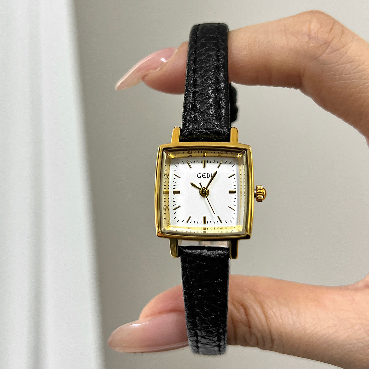 Vintage Square Dial Quartz Leather Strap Watch MK2SSAS6W6JWA03