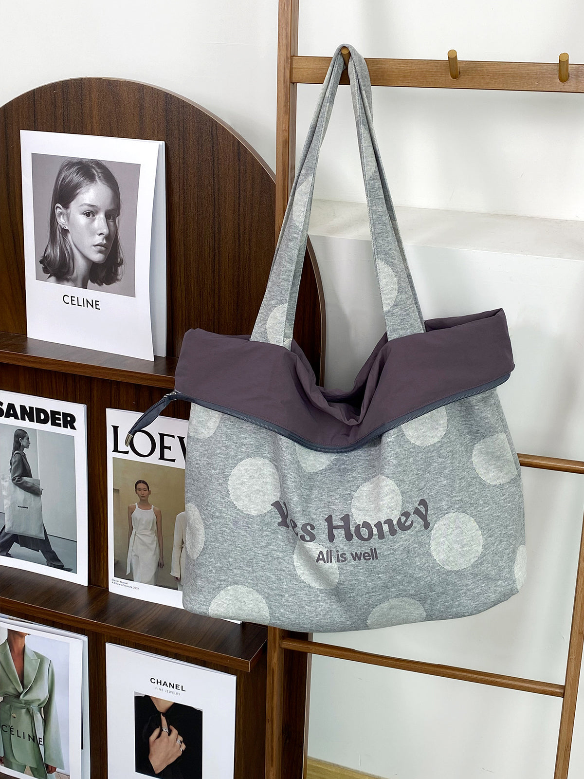 Reversible Polka Dot Tote Bag - DippedShop Wholesale - #9475