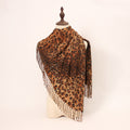Vintage Leopard Print Fringe Scarf - DippedShop Wholesale - #5747