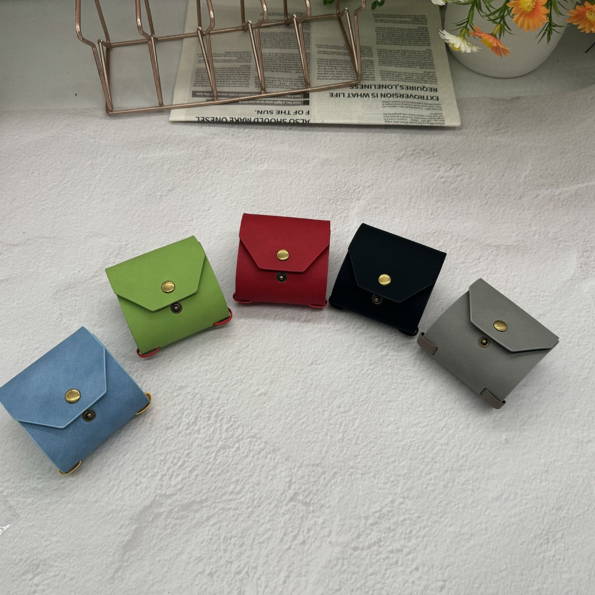 Minimalist Foldable PU Leather Mini Pouch 6W10BWB299
