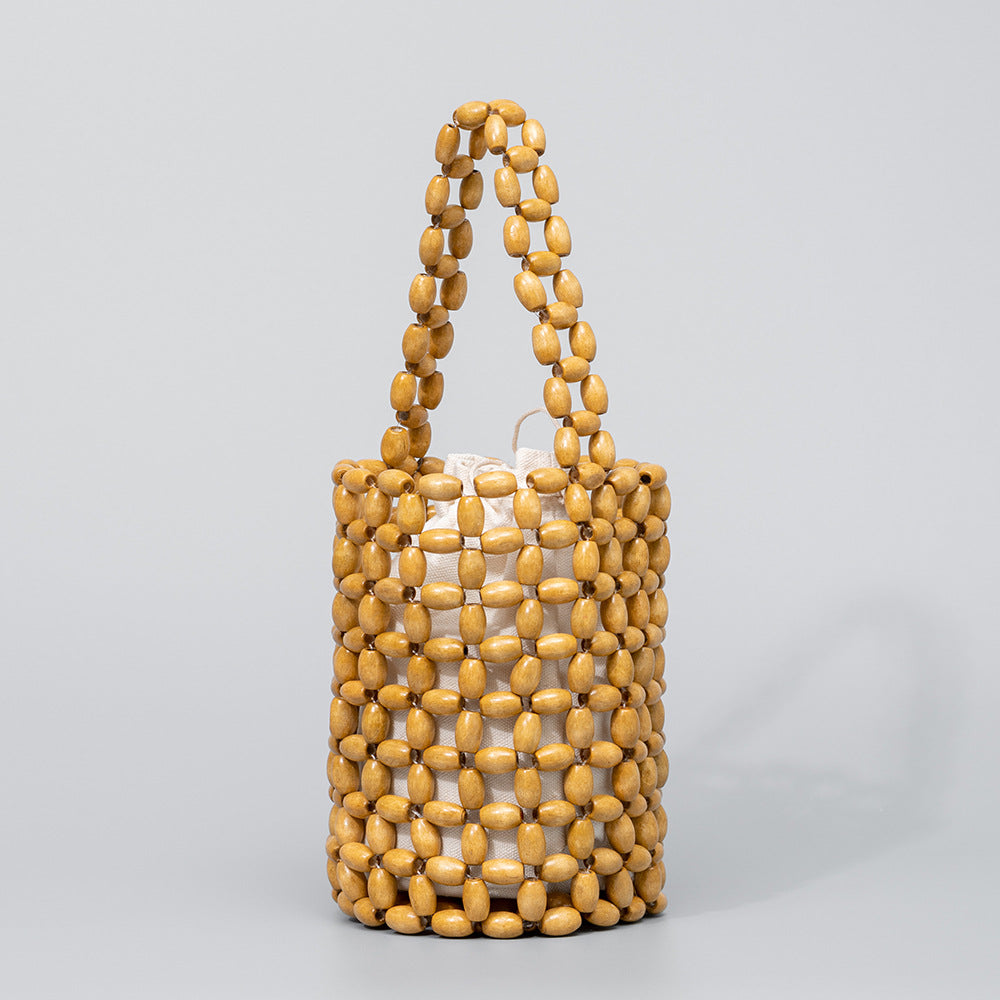 Wooden Bead Bucket Handmade Bags DPFB0613