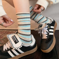 Striped Slouchy Crew Socks - DippedShop Wholesale - #4211