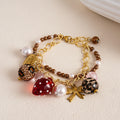 Vintage Strawberry Metal Heart Pendant Chain Bracelets 6W6JBR491
