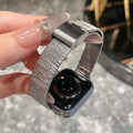 Elegant Stainless Steel Textured Watch Band 6W6JWA107