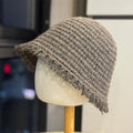 Fringe Trim Knit Bucket Hat - DippedShop Wholesale - #8963