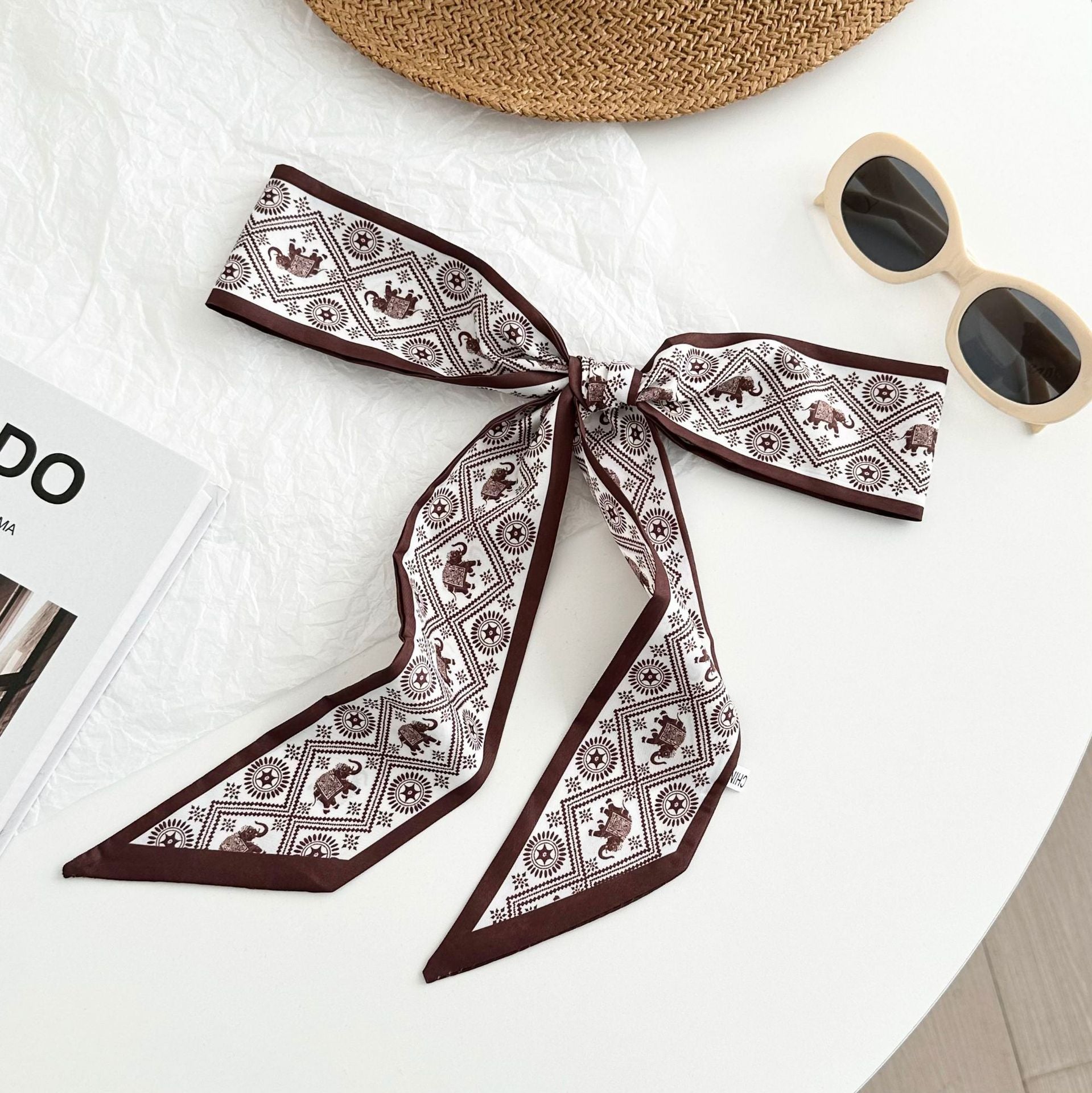 Floral Silk Headscarf with Waist Belt - DippedShop Wholesale - #7763