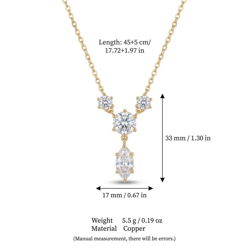 Elegant Gold Plated Heart Rhinestones Pendant Necklace 6W6JNC643