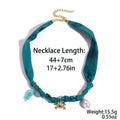 Elegant Shell Starfish Pendant Silk Scarf Necklace 6W6JNC1006