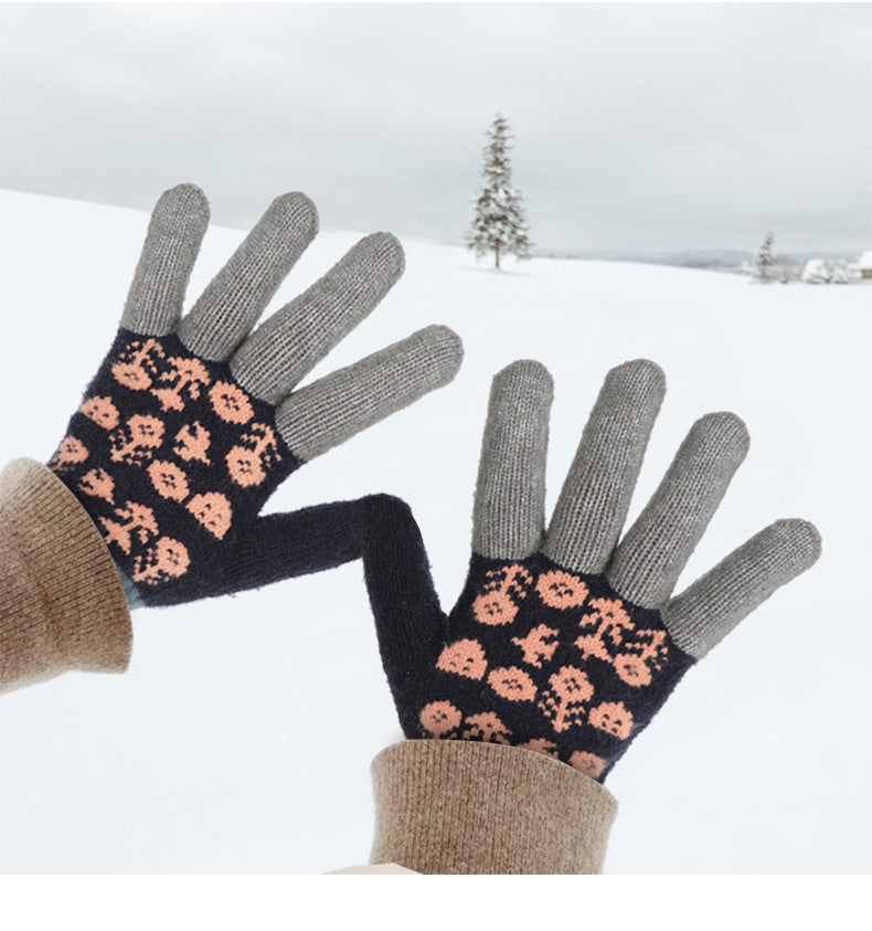 Vintage Jacquard Touch Screen Gloves - DippedShop Wholesale - #5779