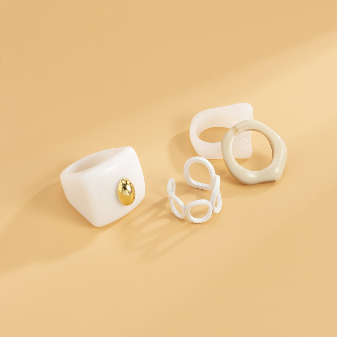 Hellow Out Irregular Simple Adjustable Rings DPJR8