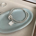 Trendy Double Layered Irregular Beaded Chain Bracelet 6W6JBR345