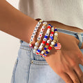 Gold Plated Irregular Beaded Chain Bracelets Set 8ZA6JBR135T