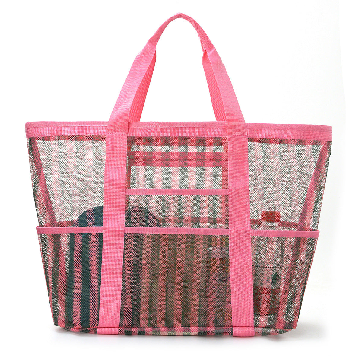 Striped Beach Multi-Functional Mesh Storage Bag 8BW6BOB87T