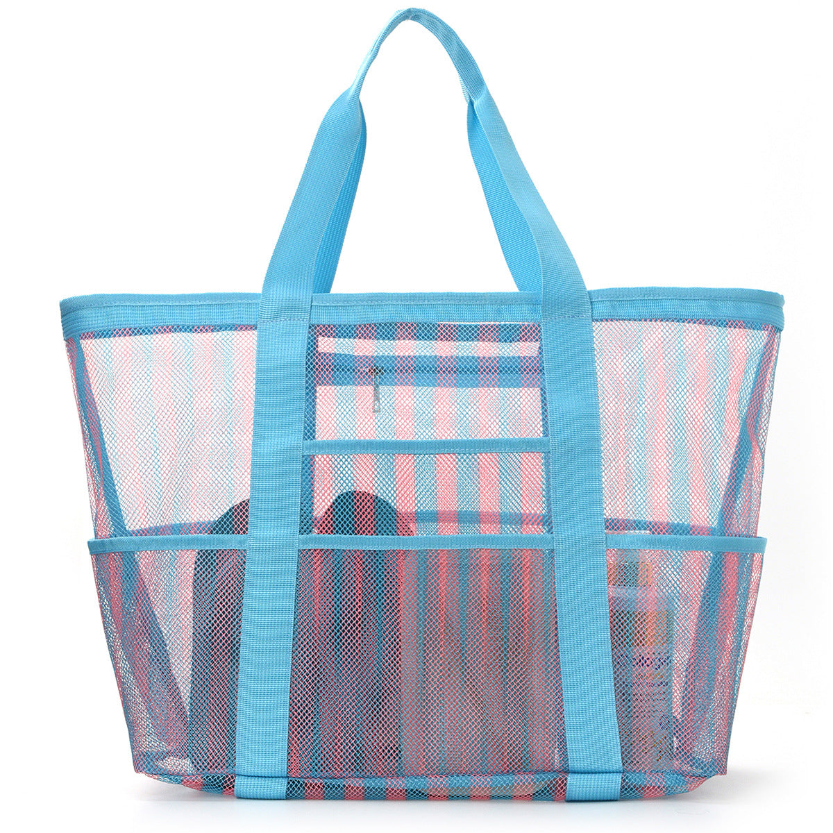 Striped Beach Multi-Functional Mesh Storage Bag 8BW6BOB87T