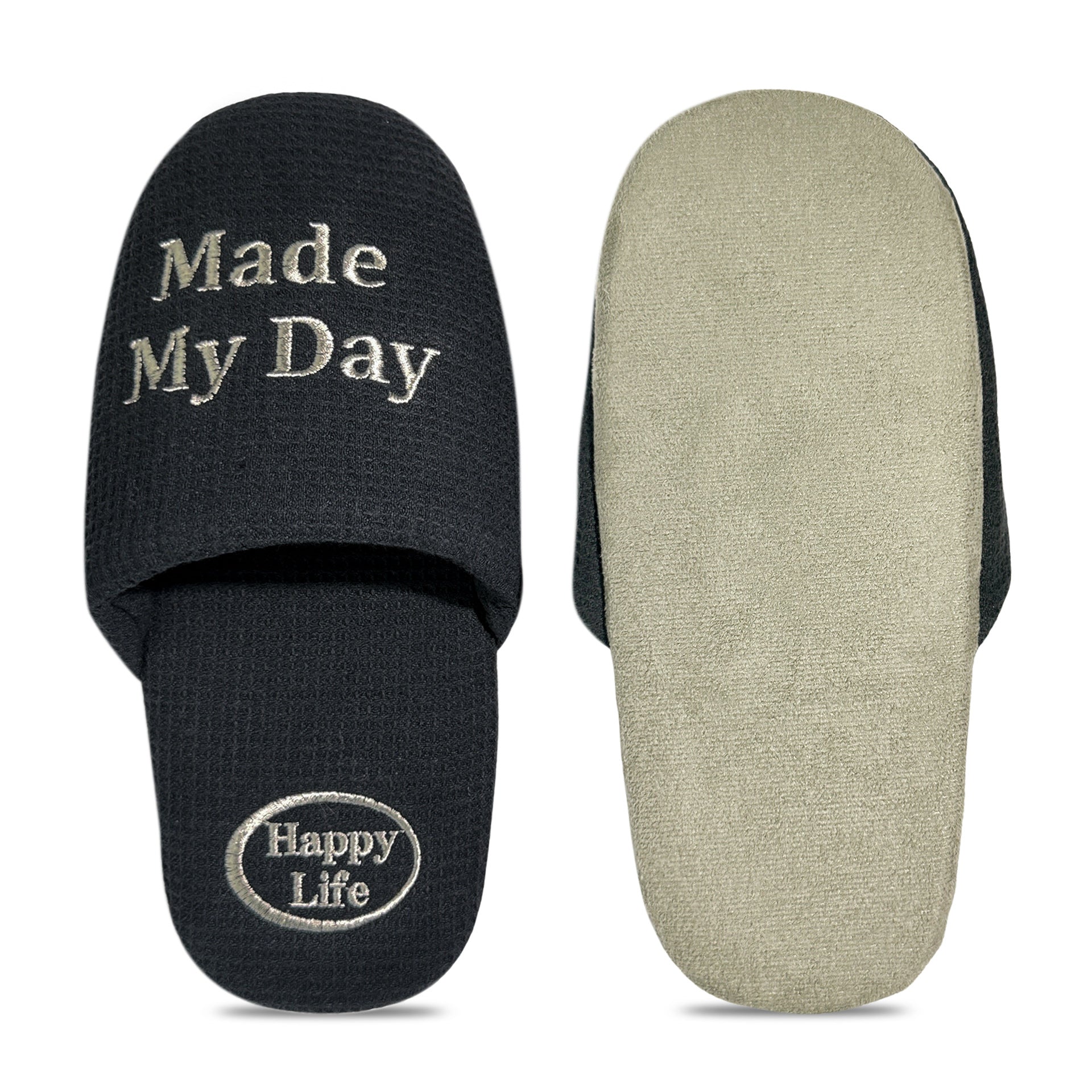Soft Embroidered Waffle Slippers - DippedShop Wholesale - #6675