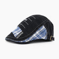 Vintage Plaid Splice Letter Embroidery Beret Hat MK2COK6W6HAT364