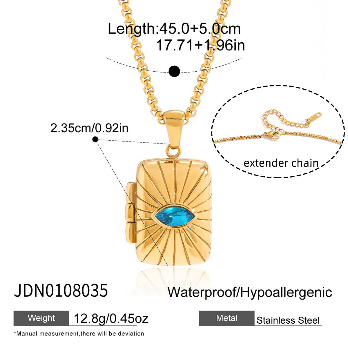 Trendy Oval Pendant Photo Locket Necklace 6W6JNC405L