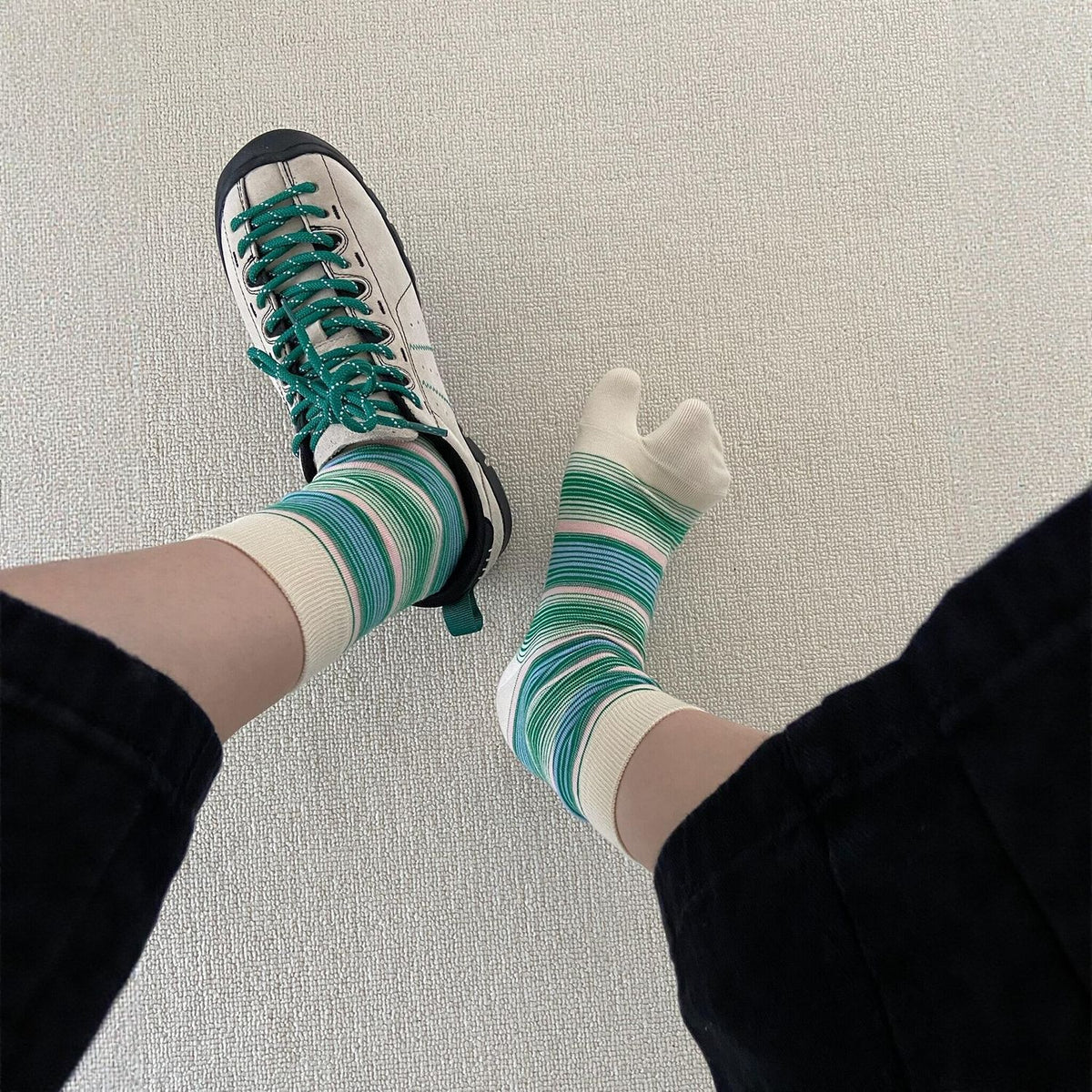 Striped Split-Toe Socks - DippedShop Wholesale - #1251
