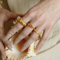 Chunky Textured Diamond Wide Ring - DippedShop Wholesale - #4579