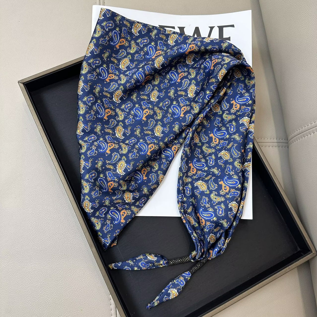 Cashew Print Silk Scarf - DippedShop Wholesale - #0915