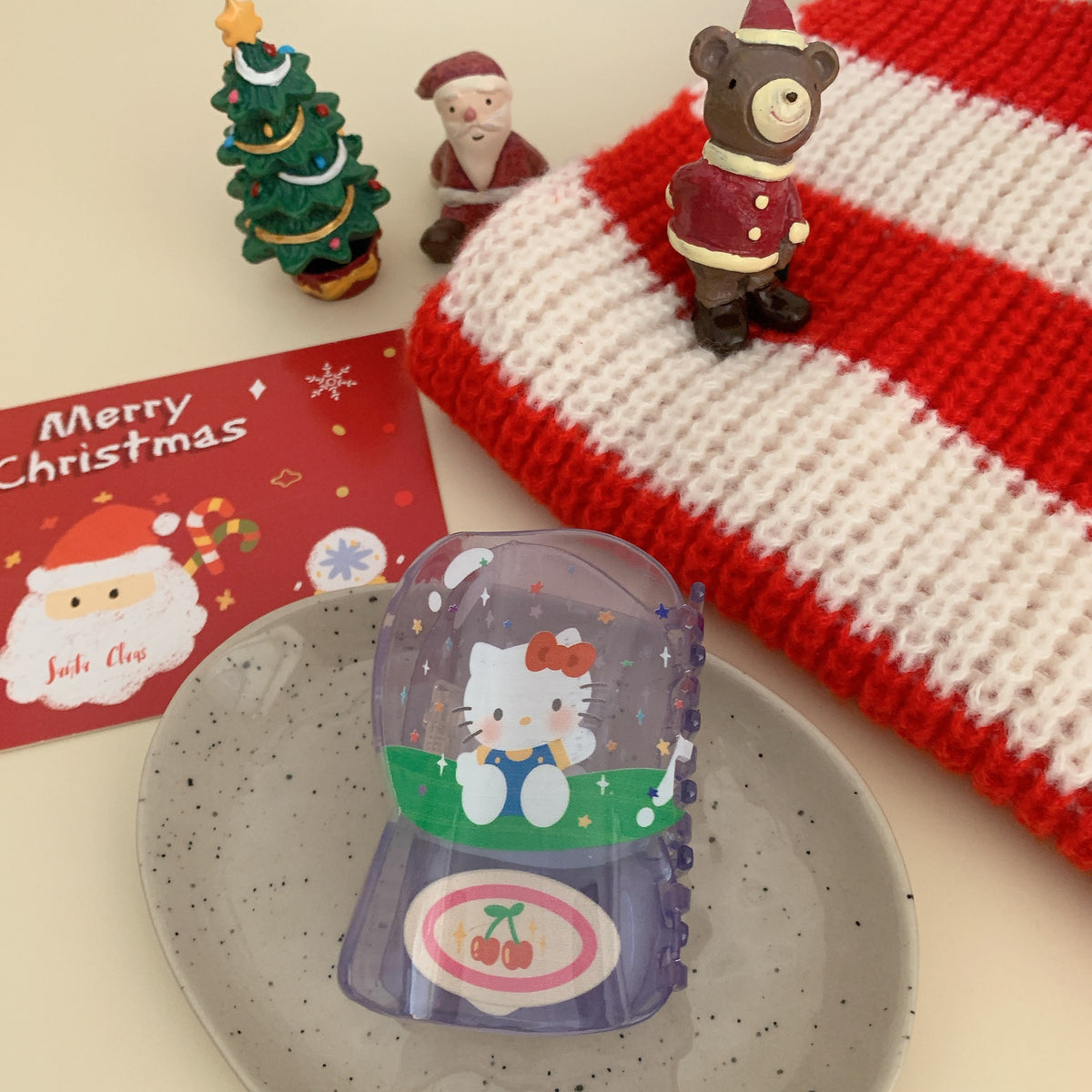 Christmas Theme Santa Claus Acrylic Hair Claw 6W6HCP1613