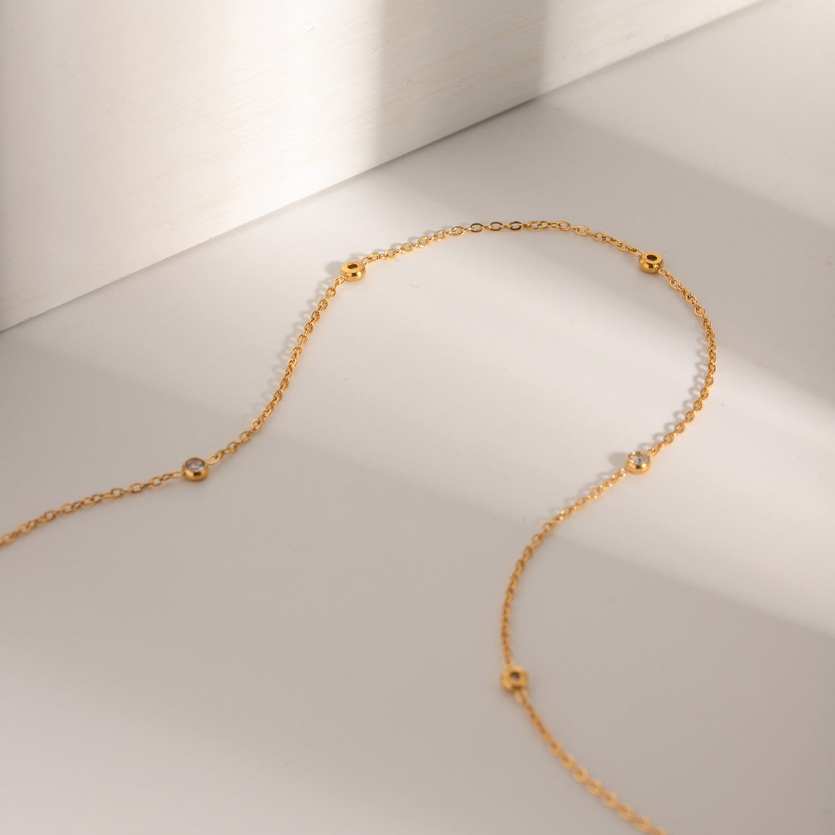 Trendy Gold Plated Cubic Zircon Choker Neckalce 6W6JNC1031