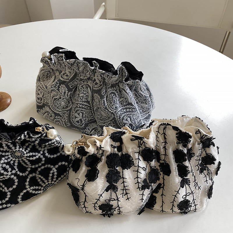 Floral Embroidered Lace Cosmetic Bag - DippedShop Wholesale - #2707
