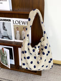 Plush Polka Dot Shoulder Bag - DippedShop Wholesale - #6147