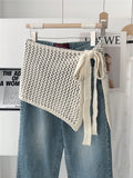 Trendy Hollow Out Tie Side Layered Mini Skirt MK2BW6W1SL11