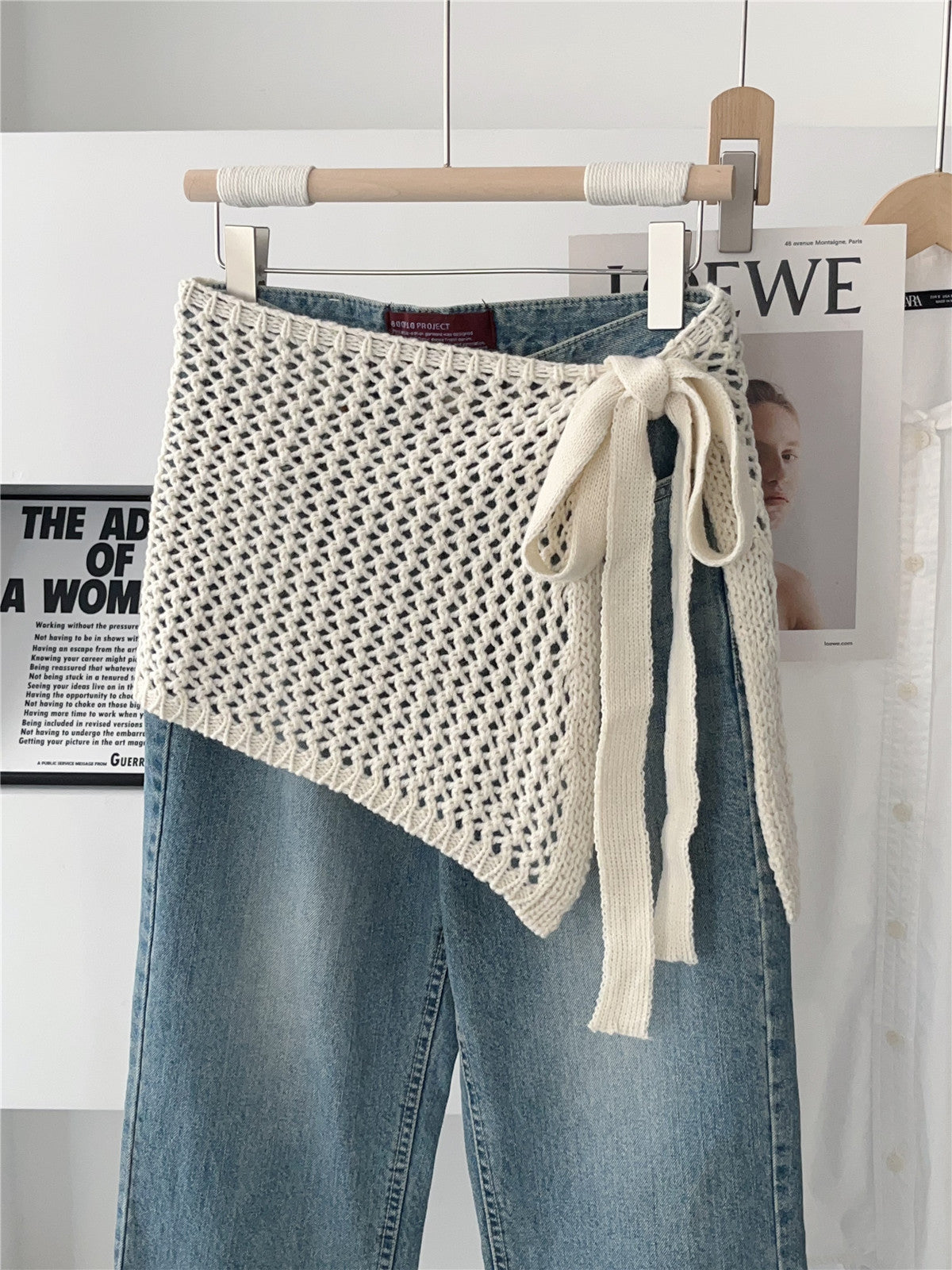 Trendy Hollow Out Tie Side Layered Mini Skirt MK2BW6W1SL11