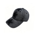 Retro Washed Star Embroidery Wide Brim Baseball Cap MK2COW6W6HAT221